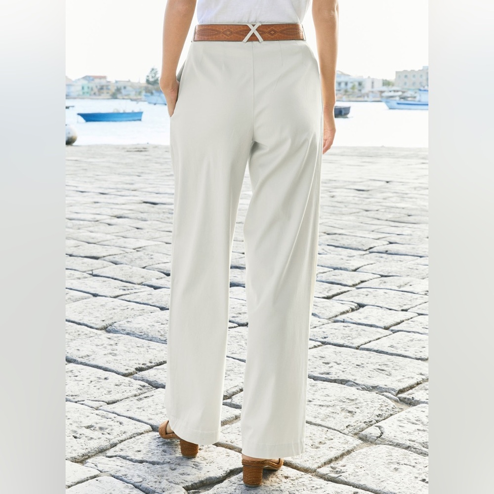 Peruvian Connection Cream Relaxed Straight Leg Trouser Pants Women’s Size 4 - Picture 2 of 8